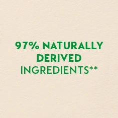 97% Naturally Derived Ingredients