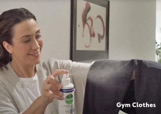 Dettol Spray on Gym Clothes